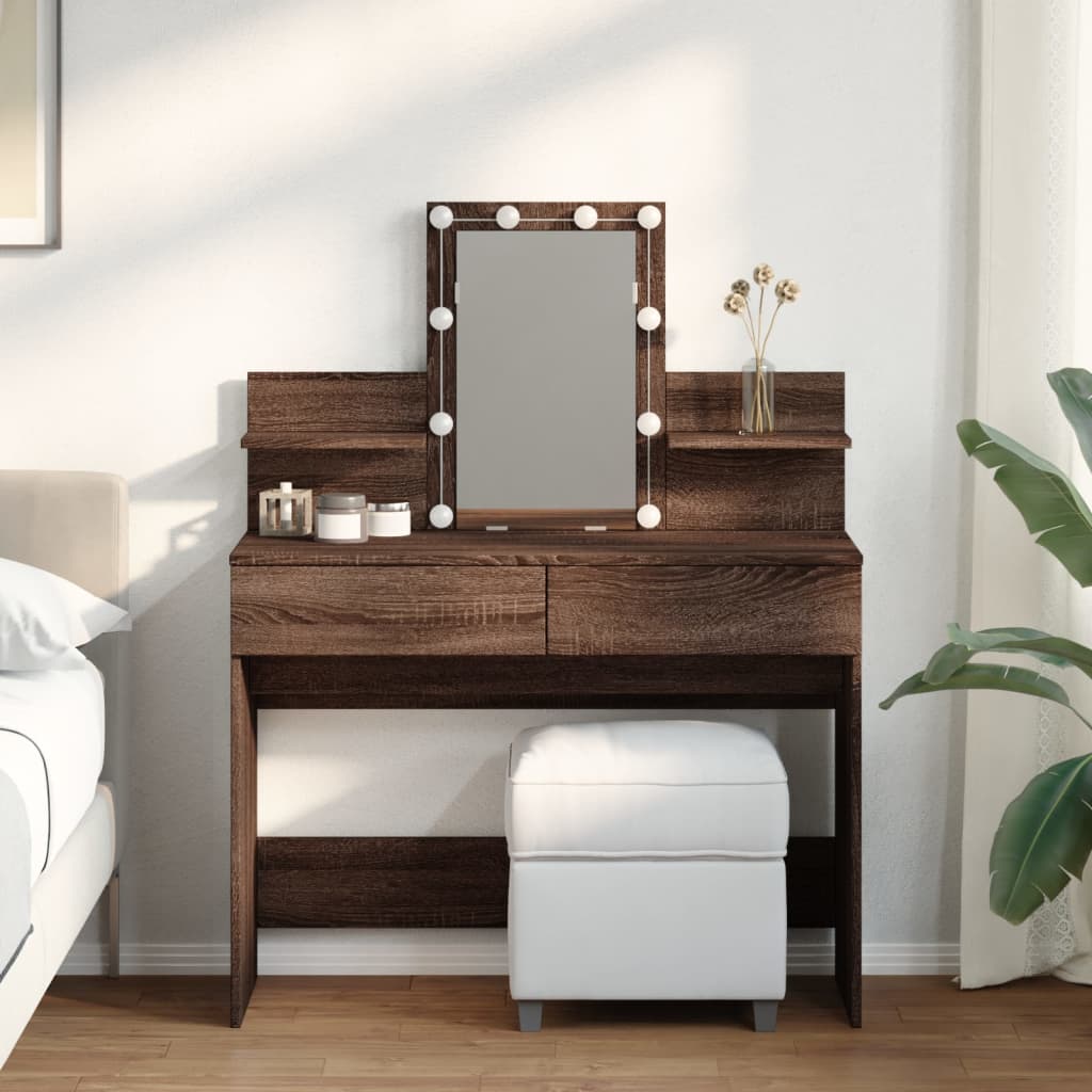 Dressing Table With Led 100X40X130 Cm